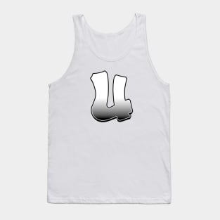 Letter U - White / Grey fade Tank Top